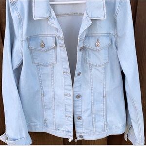oversized light blue jean jacket
